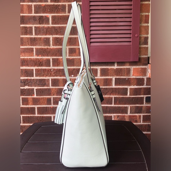 NWT-Kate Spade-Orchard Street-Maya Tote-Pebbled Leather-Crystal Blue-Tassels$358 - Picture 7 of 13